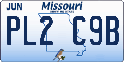 MO license plate PL2C9B