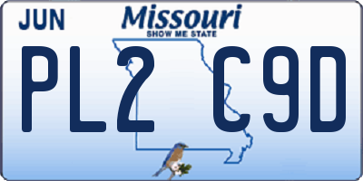 MO license plate PL2C9D