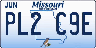 MO license plate PL2C9E