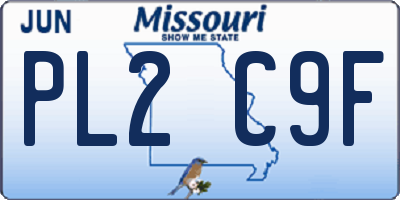MO license plate PL2C9F