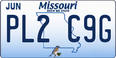 MO license plate PL2C9G