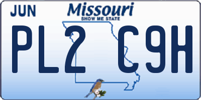 MO license plate PL2C9H