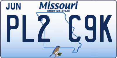 MO license plate PL2C9K