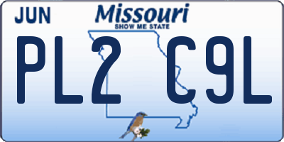 MO license plate PL2C9L