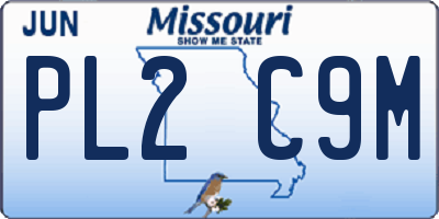 MO license plate PL2C9M