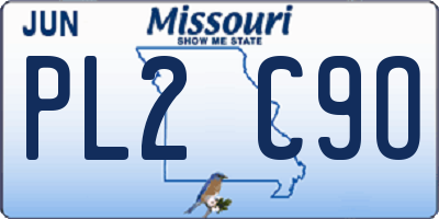 MO license plate PL2C9O