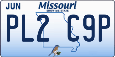 MO license plate PL2C9P