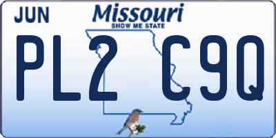MO license plate PL2C9Q
