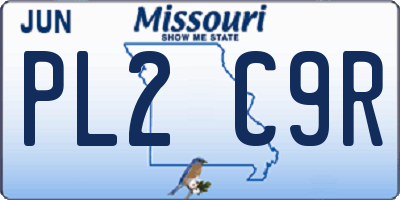 MO license plate PL2C9R