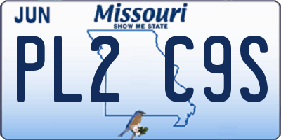 MO license plate PL2C9S