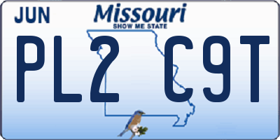 MO license plate PL2C9T