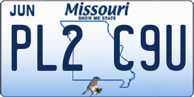 MO license plate PL2C9U