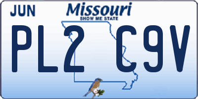 MO license plate PL2C9V