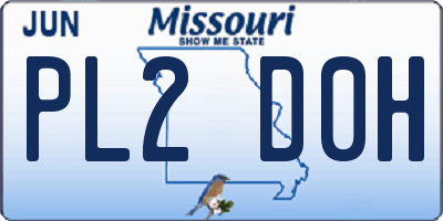 MO license plate PL2D0H