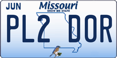 MO license plate PL2D0R