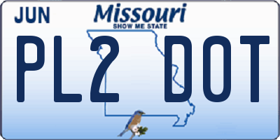 MO license plate PL2D0T
