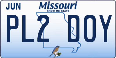 MO license plate PL2D0Y