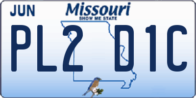 MO license plate PL2D1C