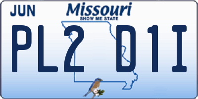 MO license plate PL2D1I
