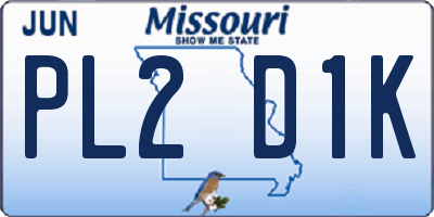 MO license plate PL2D1K