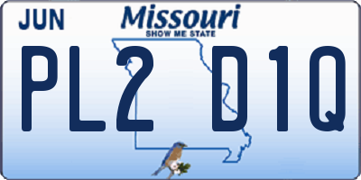 MO license plate PL2D1Q