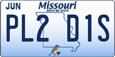 MO license plate PL2D1S