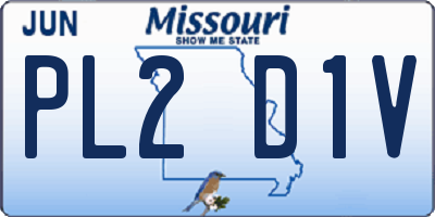 MO license plate PL2D1V