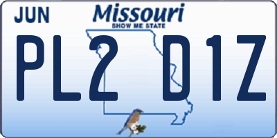 MO license plate PL2D1Z