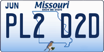 MO license plate PL2D2D