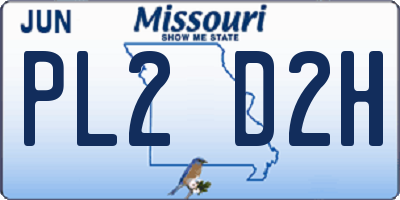 MO license plate PL2D2H