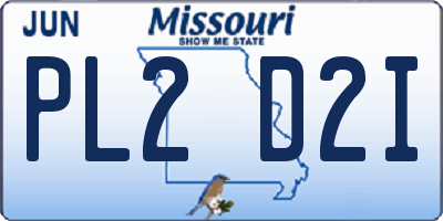 MO license plate PL2D2I