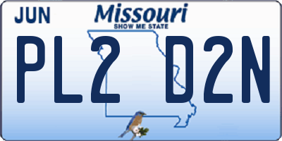 MO license plate PL2D2N