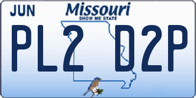 MO license plate PL2D2P