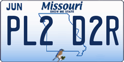 MO license plate PL2D2R