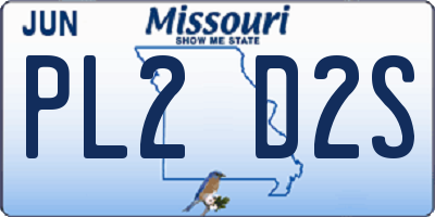 MO license plate PL2D2S