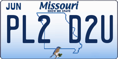 MO license plate PL2D2U