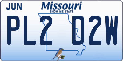 MO license plate PL2D2W