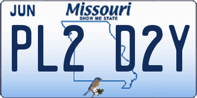 MO license plate PL2D2Y