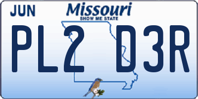 MO license plate PL2D3R