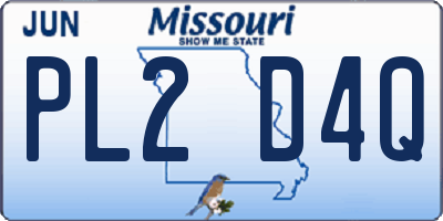 MO license plate PL2D4Q