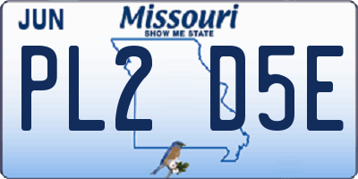 MO license plate PL2D5E