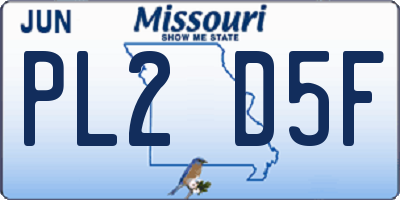 MO license plate PL2D5F