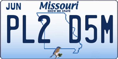 MO license plate PL2D5M