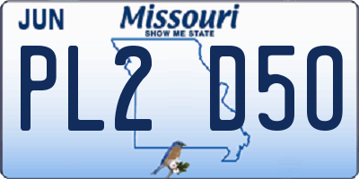 MO license plate PL2D5O