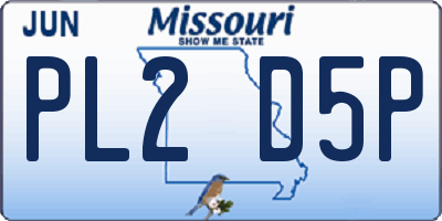 MO license plate PL2D5P