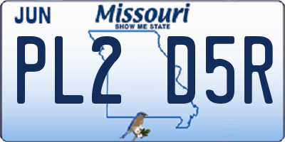 MO license plate PL2D5R
