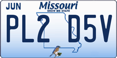 MO license plate PL2D5V