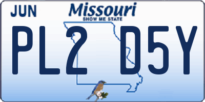 MO license plate PL2D5Y