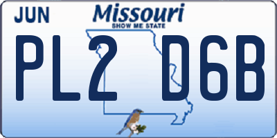 MO license plate PL2D6B