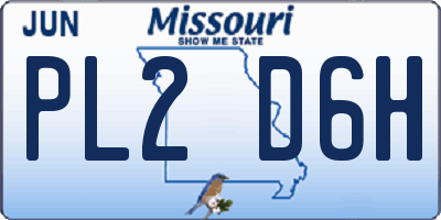 MO license plate PL2D6H